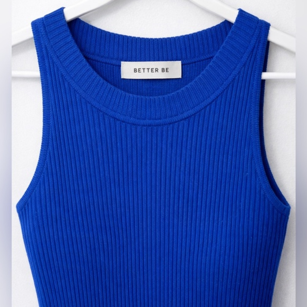 Better Be Royal Blue Ribbed Bodycon Dress | Strapless | Stretch Knit | Size S